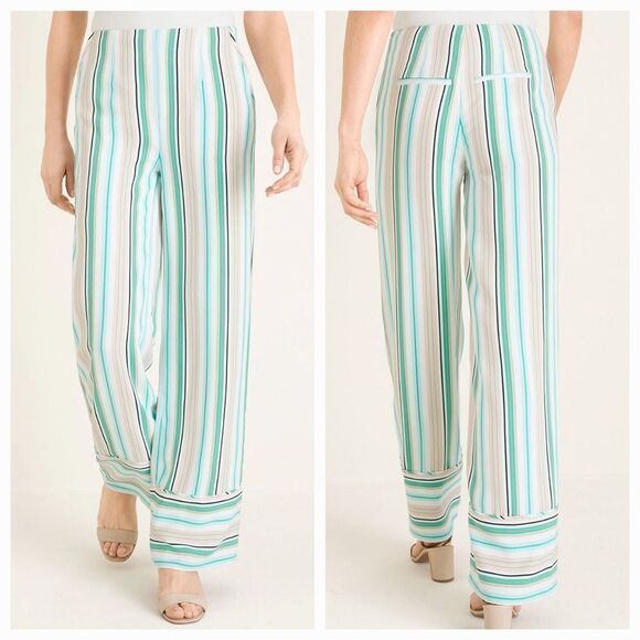 🔹️Chico's Black Label Multicolored Striped Pants Size 10 - Picture 1 of 12
